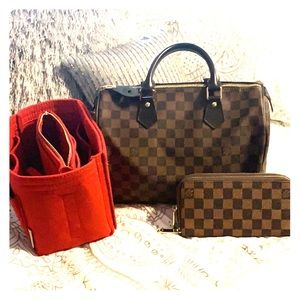 Louis Bag with matching wallet and red insert